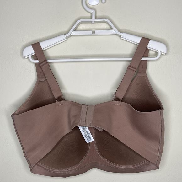 NIKE Beige Nude Lightly Padded Sports Bra Hook Back Closure Adjustable Strap XXL - Picture 4 of 6